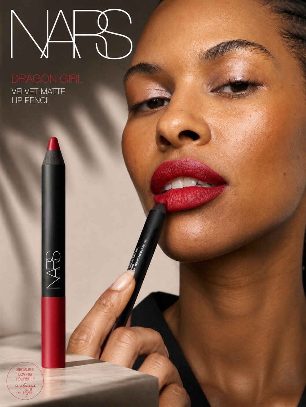 NARS Velvet Lip Crayon In Dragon Girl - Siren Red - New In Box, Full Size